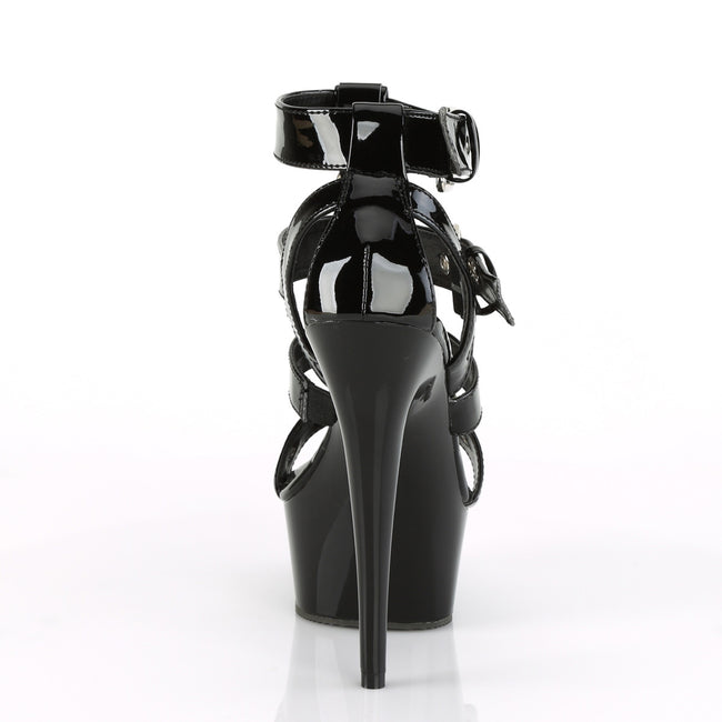 Delight 658 Platform Sandal with 6 inch heel - Black patent