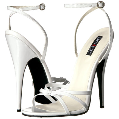 Domina 108 Sandal with 6 inch heel - White Patent