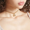 Necklace heart design pendant Gold or Silver
