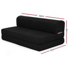 Giselle Bedding Folding Double Sofa Bed Air Mesh Fabric - Black