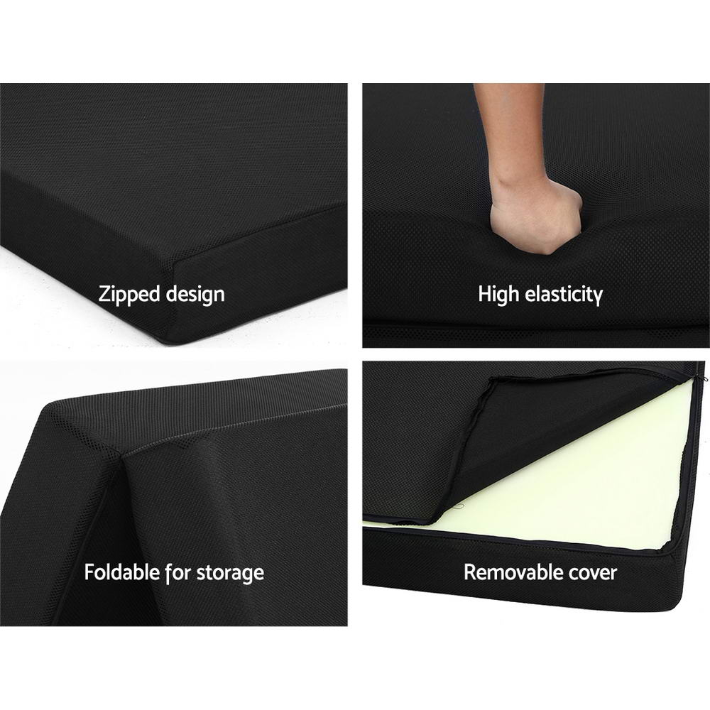 Giselle Bedding Folding Double Sofa Bed Air Mesh Fabric - Black