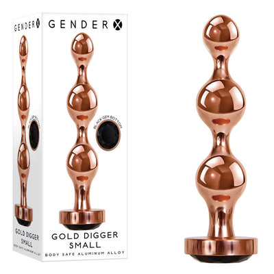 Gender X GOLD DIGGER Small Butt Plug with Black Gem Base