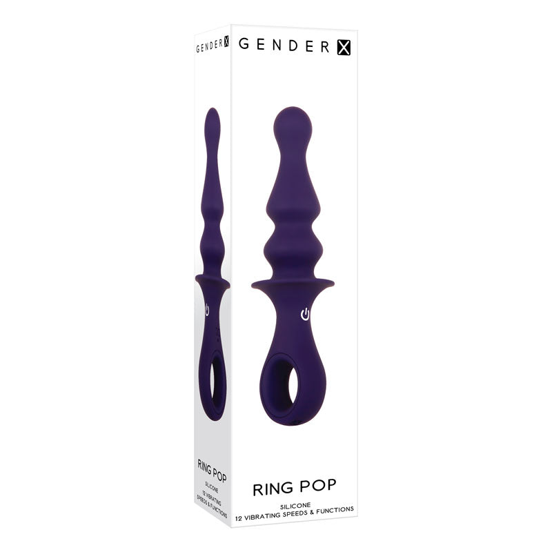 Gender X RING POP - Dark  15.2 cm USB Rechargeable Vibrating Anal Plug