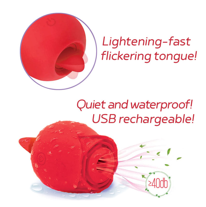 Wild Rose Sucking & Licking Vibe - Red