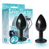 The Silver Starter Plug with blue jewel base - Black