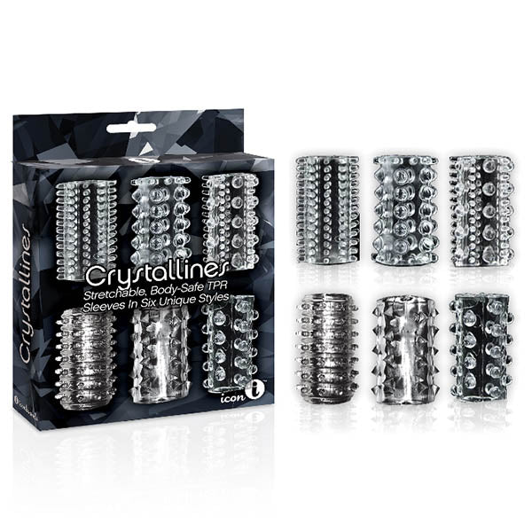 The 9's Crystalline TPR Cock Sleeves -  Penis Sleeves - Set of 6