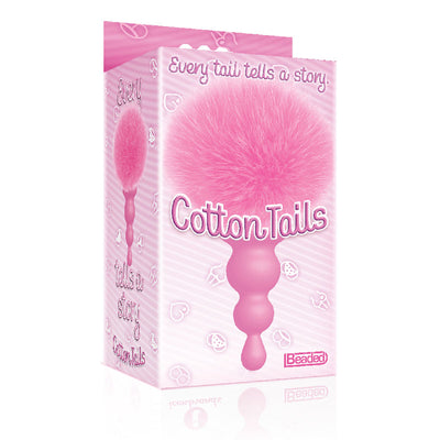 The 9's Cottontails Beaded Butt Plug with Bunny Tail PINK