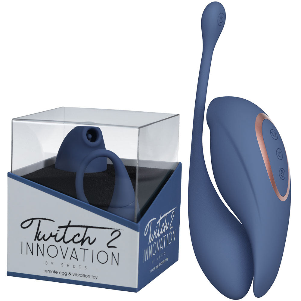 Twitch 2 Clit Stimulator and Vibrating Egg -  Blue