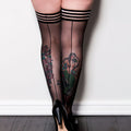Kixies Lois  with Back Seam Thigh Highs - Size D