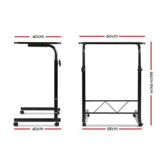 Rolling Adjustable Height Attendance Table - Black