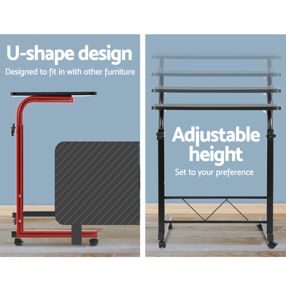 Rolling Adjustable Height Attendance Table - Black