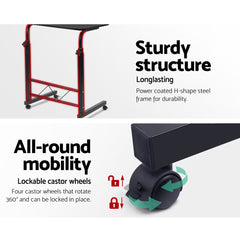 Rolling Adjustable Height Attendance Table - Black