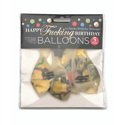Happy Fucking Birthday Confetti Balloons - Party Balloons - Set of 5