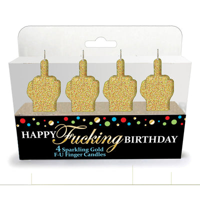 Happy Fucking Birthday FU Novelty Party Candles - Set of 4
