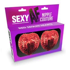 Sexy AF - Nipple Couture  Hearts -  Sequin Reuseable Nipple Pasties