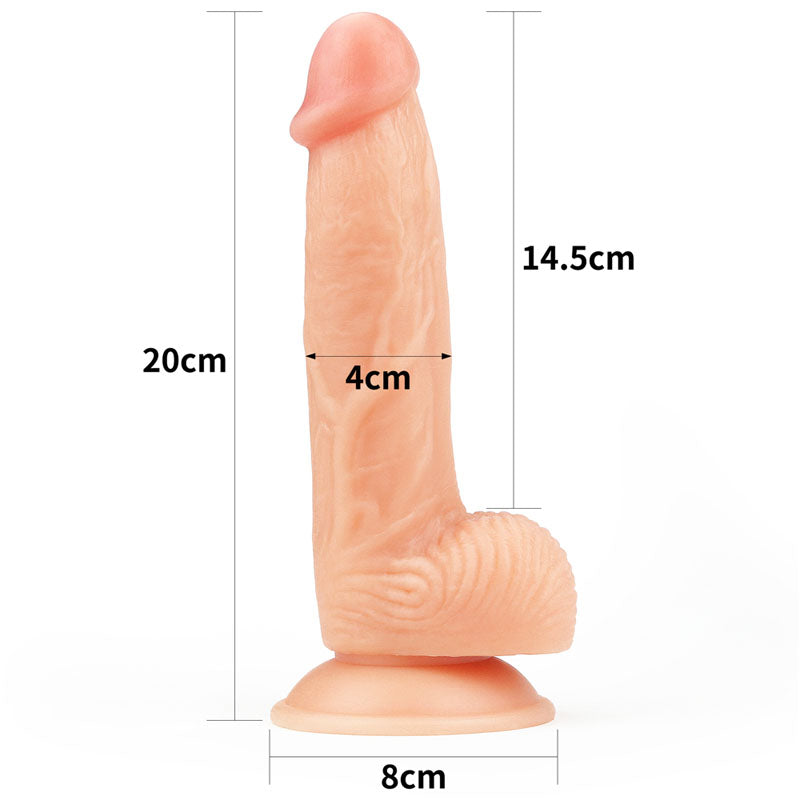 The Ultra Soft Dude 20cm Realistic Skin Anal Dildo