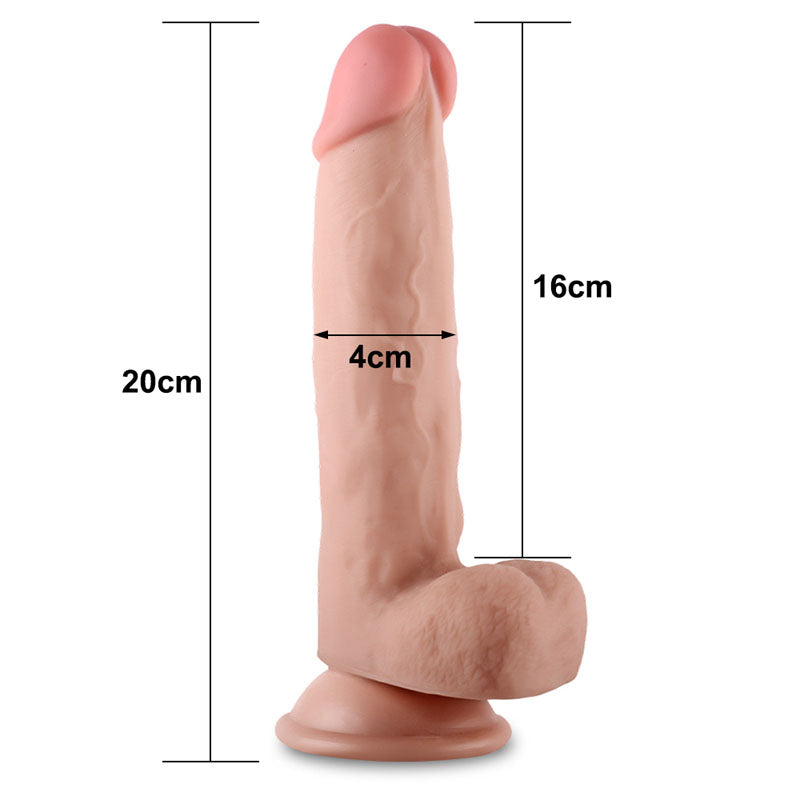 Sliding Skin Dual Layer Dong -  19 cm (7.5'') Dong with Flexible Skin