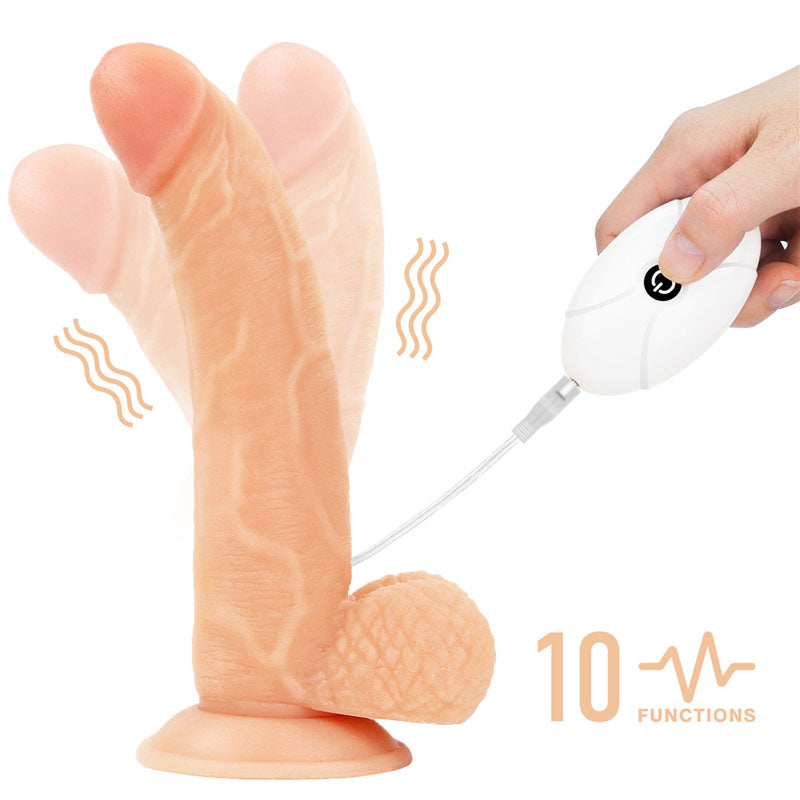 Ingen Easy Vibrating 21cm Curved Dildo with balls Strap-On Set
