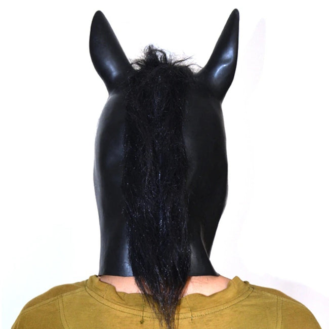 Horse head latex hood mask for pony play fetish - 5 Sizes