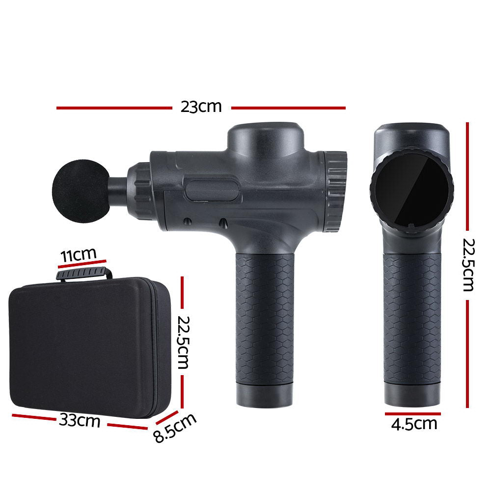 Massage Gun Electric LCD Percussion Massager 4000 strokes p.min BLACK