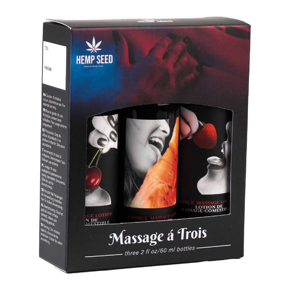 Hemp Seed Edible Massage Lotion Set - Massage A Trois