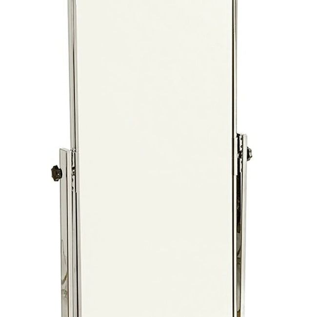 Mirror on wheels with adjustable angle Chrome frame