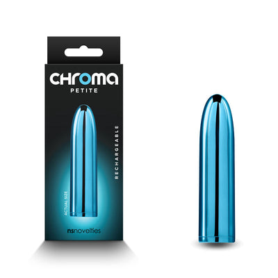 Chroma Petite 8.7 cm USB Rechargeable Bullet Vibrator - BLUE