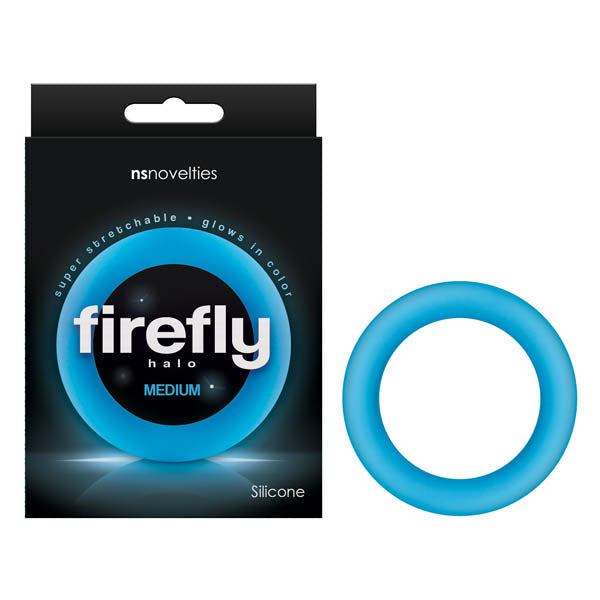 Firefly Halo Glow-in-the-Dark Cock Ring - Medium Blue