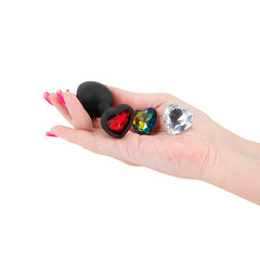 Glams Xchange Round Butt Plug with interchangeable Gem Inserts - Small