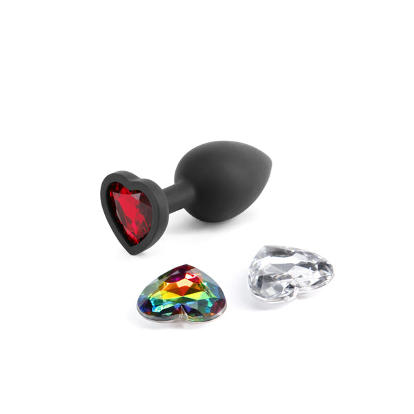 Glams Xchange Round Butt Plug with interchangeable Gem Inserts - Small