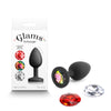 Glams Xchange Round Base Butt Plug with interchangeable Gem Inserts - Small