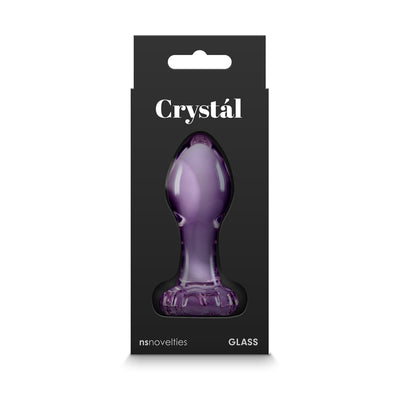 Crystal Flower - 9 cm Glass Butt Plug Purple
