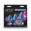 Rear Assets Trainer Metallic Butt Plug Kit Multicolour - Rainbow Heart Insert