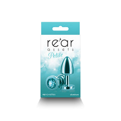 Rear Assets Butt Plug with Crystal Insert - Teal Petite