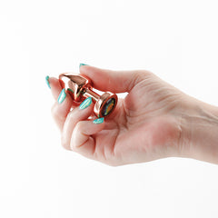 Rear Assets Petite Butt Plug with Rainbow Gem - Rose Gold