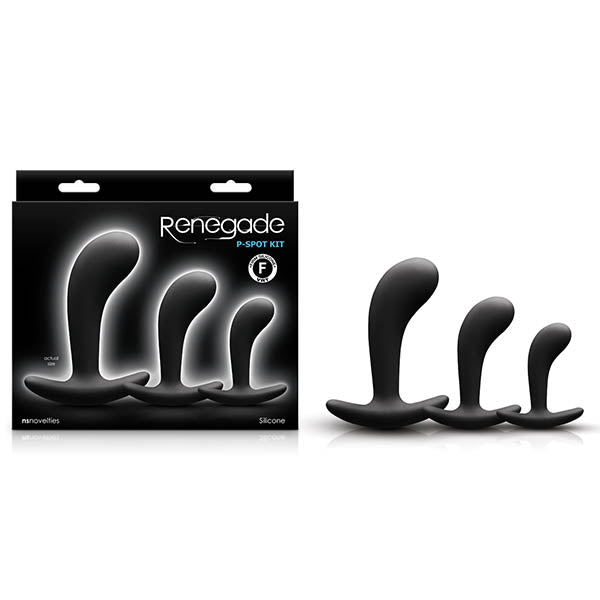 Renegade P Spot Kit - Prostate Stim Anal Plugs Set of 3 Black