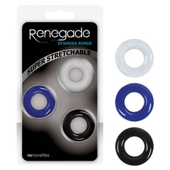 Renegade Stamina Coloured Cock Rings Set of 3
