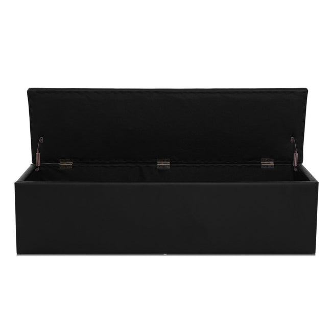 Artiss Ottoman Storage Box - Black LARGE 1.4m long