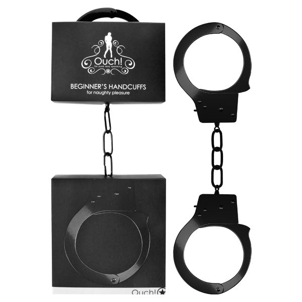 Ouch Brand Beginner's Bare Metal Handcuffs - Black