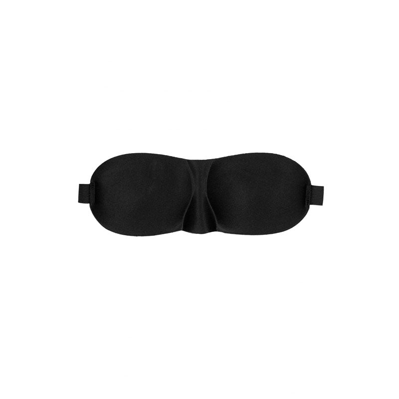 OUCH! Black & White Satin Curvy Eye Mask