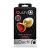 OUCH! Heart Gem Gold Butt Plug - Medium