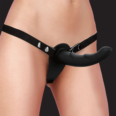 OUCH! Silicone RIDGED Strap-On - 15cm Black