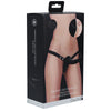 OUCH! VIBRATING Silicone RIDGED Strap-On - 15cm Black