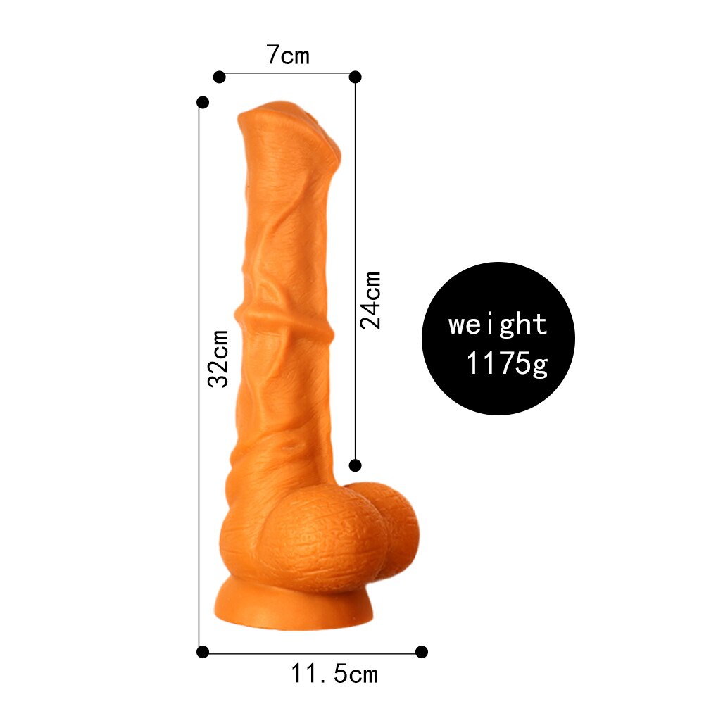 Massive 37cm Flexible Horse Cock Dildo - 4 sizes S to XL