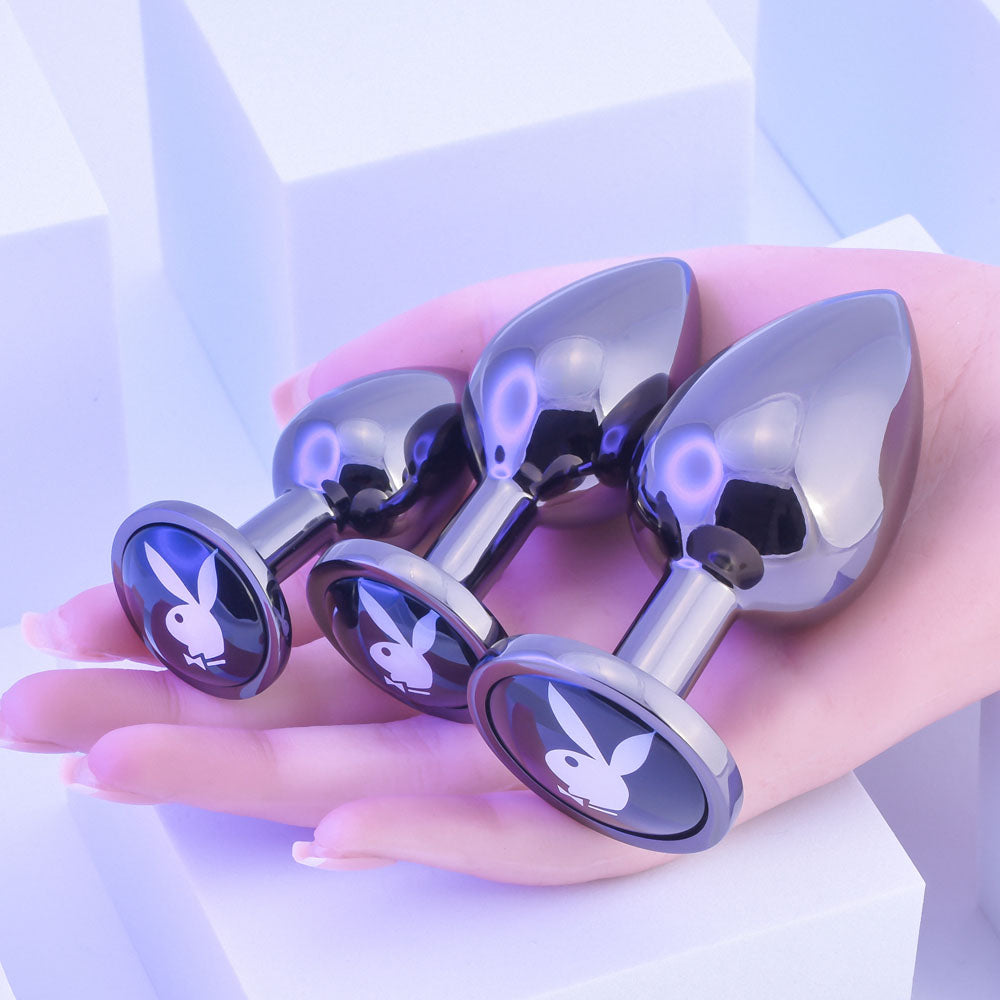 Playboy Pleasure PLEASURE 3 WAYS Metal Butt Plug Set
