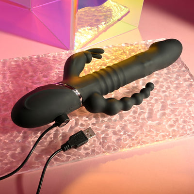 Playboy Pleasure BIG BUNNY ENERGY Rabbit Vibrator with Anal Wand