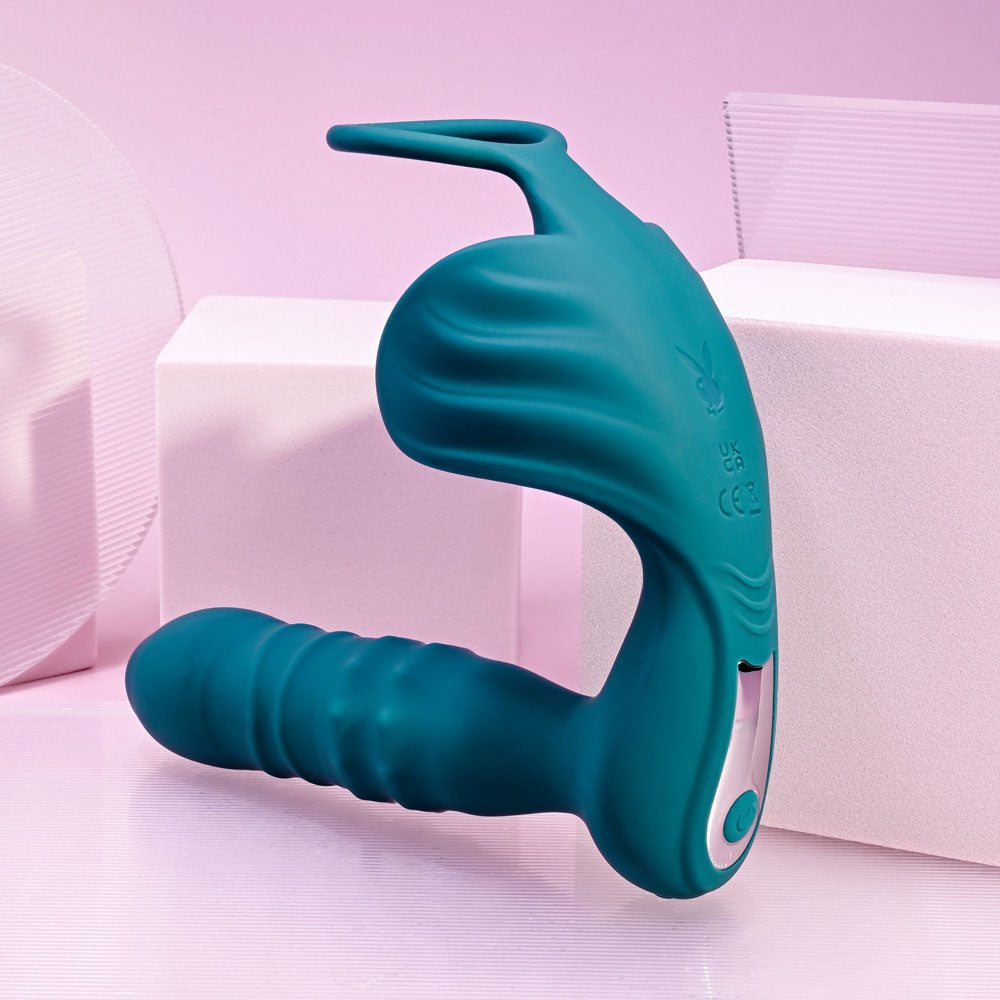 Playboy Pleasure BRING IT ON Plug & Cock Ring - Green