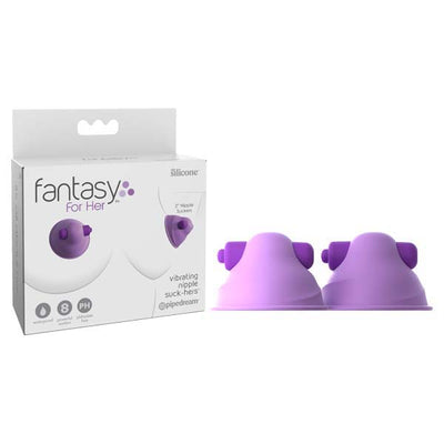 Fantasy For Her Suck-Hers Vibrating Nipple Suckers - Purple