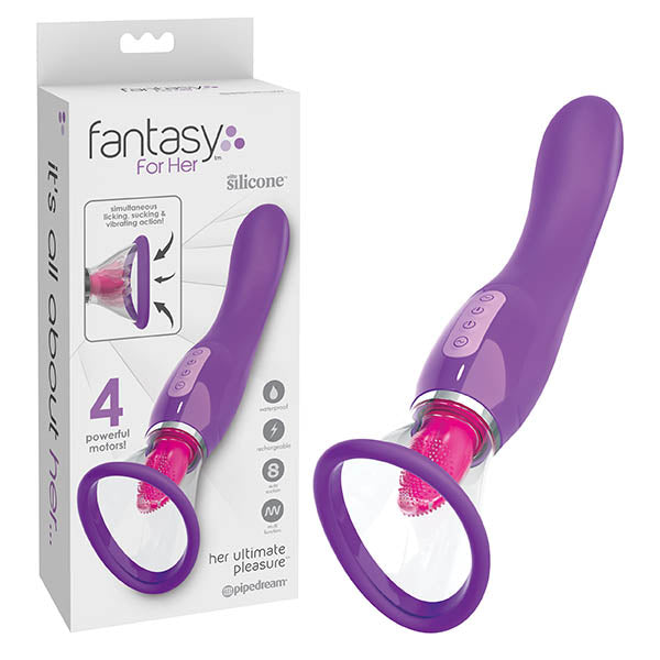 Her Ultimate Pleasure - Sucking & Licking Vibrator with G-Spot Handle