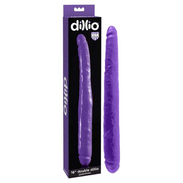 Dillio 16'' Double Ender Dildo Dong - Purple